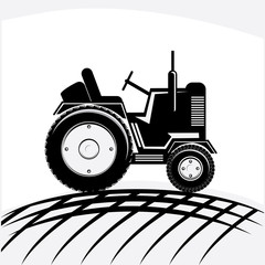 Black and white tractor icon