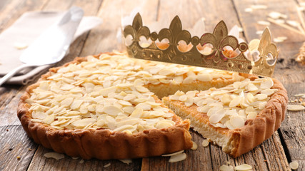 almond cake and crown