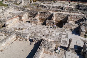 Roman ruins. The Old Roman Baths of Odessos, Varna, Bulgaria