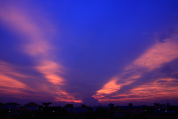 Evening sky light