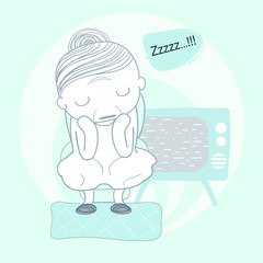 Character design concept of elderly falls : Farsightedness