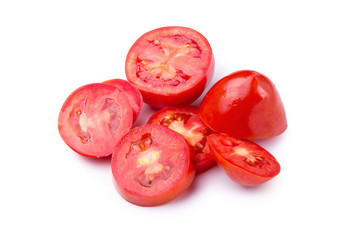 Slice of tomato isolated on a white background