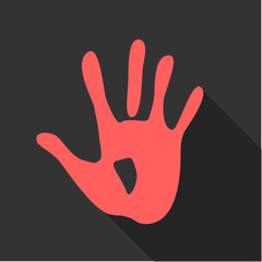 Hand Abdruck Flat Design Icon