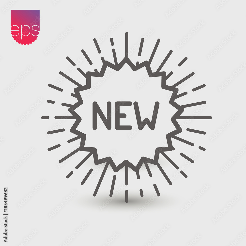 Poster New simple Vector Icon. Vector emblem isolated on grey background. Vector pictogram clipart