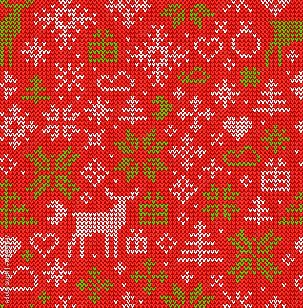 Poster christmas seamless pattern. nordic style vector ornament