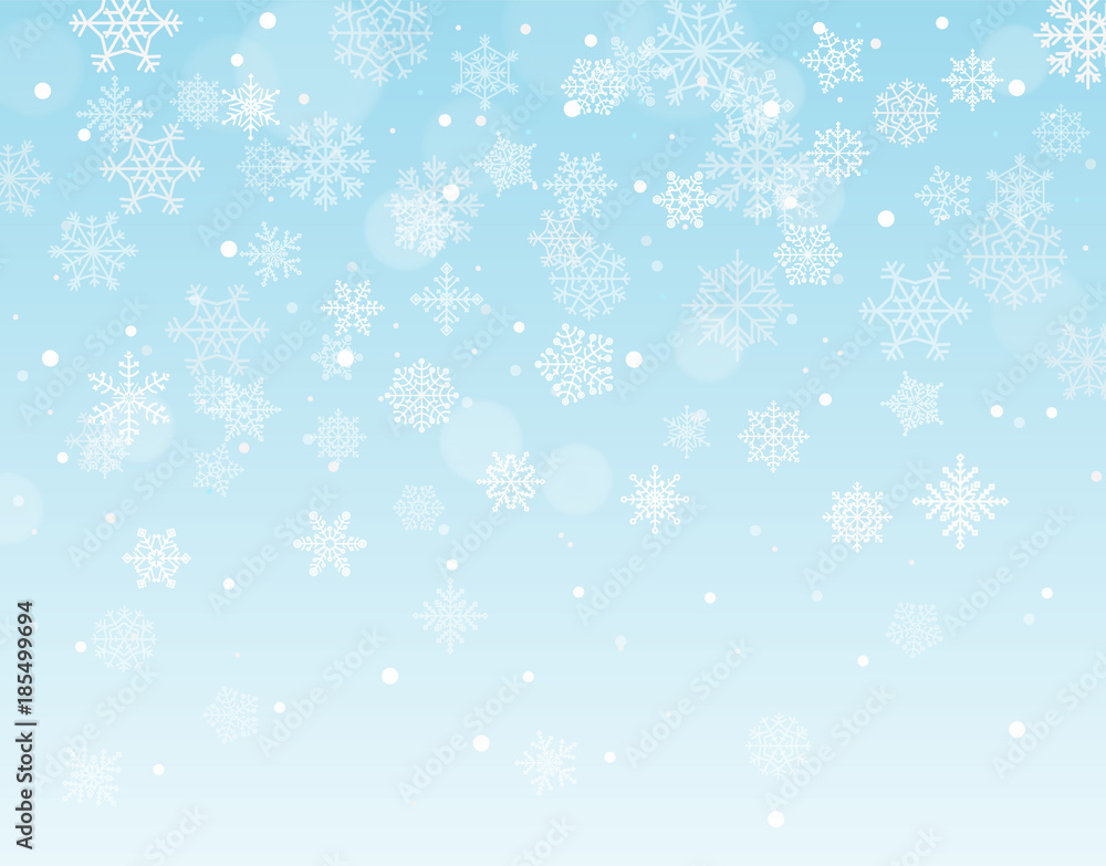 Poster winter background with snowflakes and blank the space for a text. vector illustration
