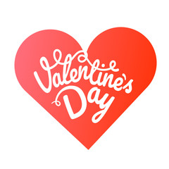 Happy valentines day greeting card. Valentines vector label with red heart