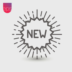 New simple Vector Icon. Vector emblem isolated on grey background. Vector pictogram clipart