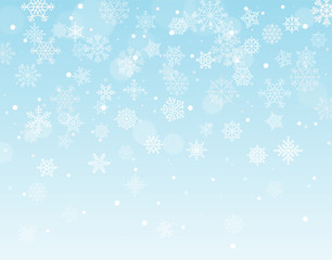 Naklejka na ściany i meble Winter background with snowflakes and blank the space for a text. Vector illustration