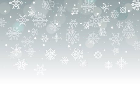 Winter background with snowflakes with blank the space for a text. Vector illustration