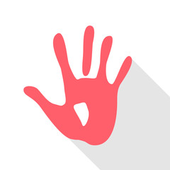 Obraz premium Hand Abdruck Flat Design Icon