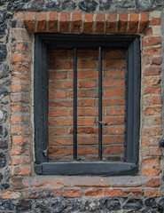 English Blocked Window with Red Bricks
