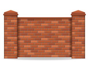 brick fence vector illustration