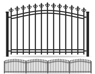 iron forged fence vector illustration