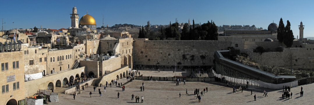 Jerusalem, Blick auf  Klagemauer und Tempelberg