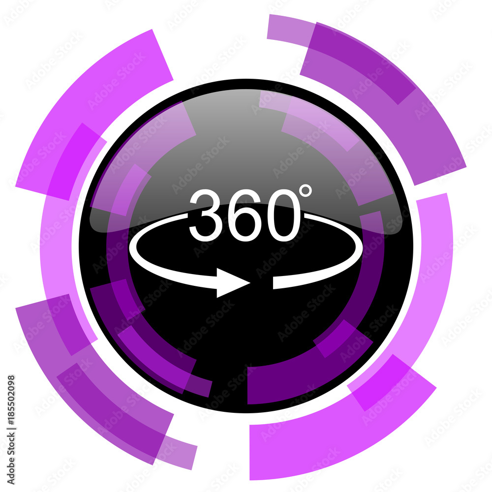 Aufkleber panorama 360 pink violet modern design vector web and smartphone icon. round button in eps 10 isolat