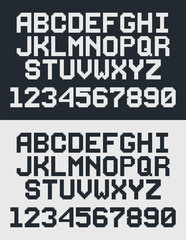 pixel retro font, 8-bit letters and numbers