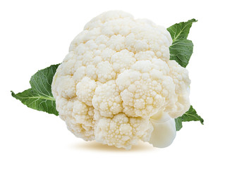 Fresh cauliflower isolated on white background with clipping path