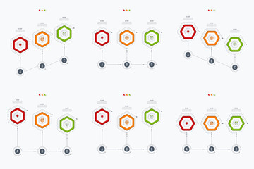 Set with infographics