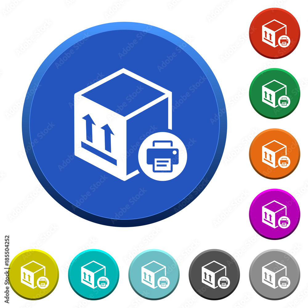 Poster print package information beveled buttons