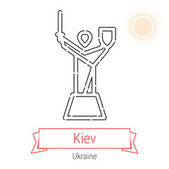 Kiev, Ukraine Vector Line Icon