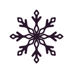 Dark Snowflake Silhouette Icon Vector Illustration