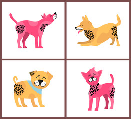 Obraz premium Friendly Dogs with Bright Fur and Black Spots