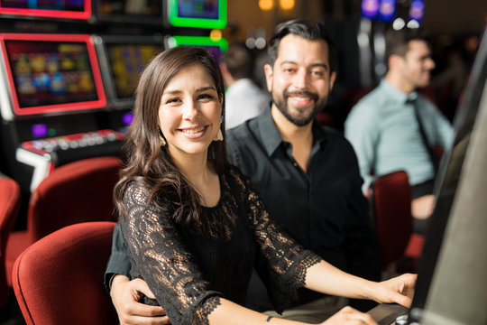 Couple having date in a casino