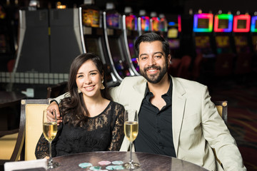 Couple going on a date at casino