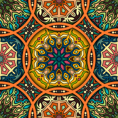 Seamless pattern. Vintage decorative elements. Hand drawn background. Islam, Arabic, Indian, ottoman motifs. Perfect for printing on fabric or paper.