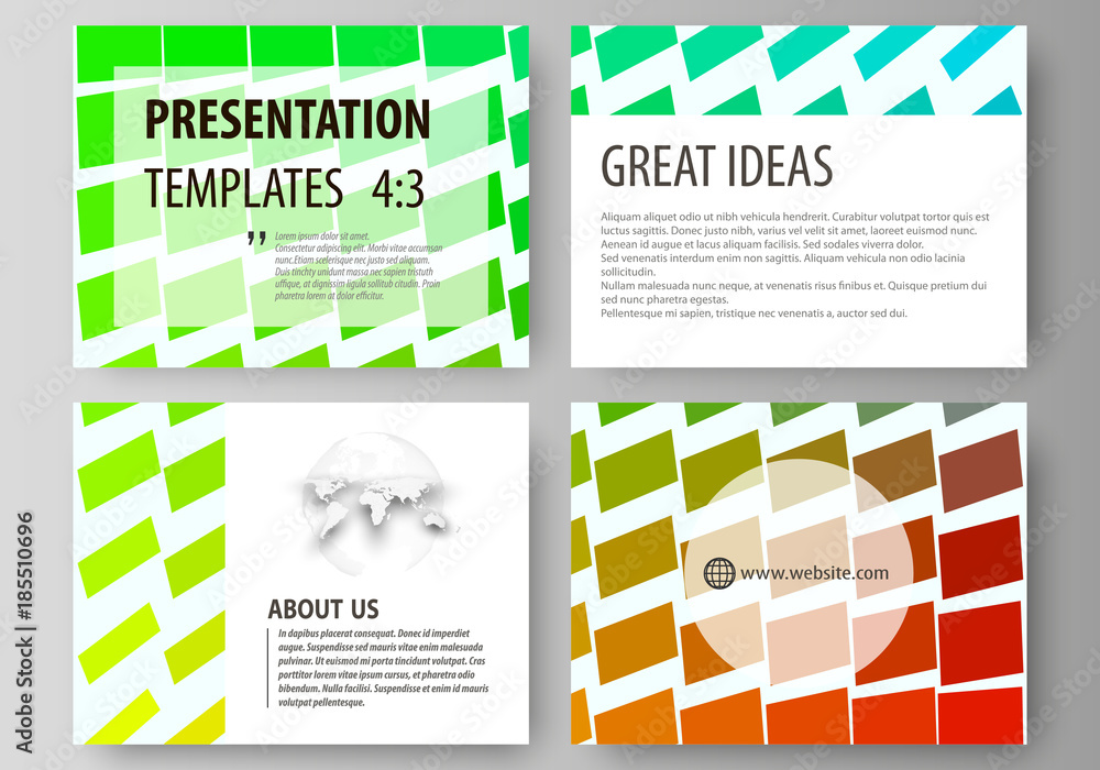 Poster set of business templates for presentation slides. easy editable vector layouts in flat design. colo