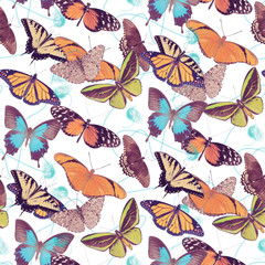 Obraz na płótnie Canvas seamless pattern with butterflies