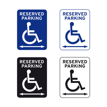 Reserved parking wheelchair parking only sign set