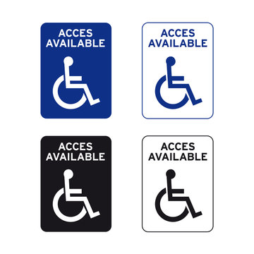 Acces available wheelchair sign set