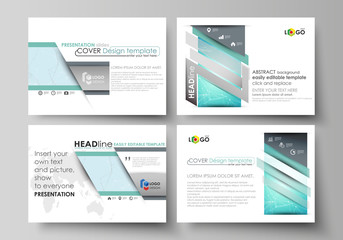 The minimalistic abstract vector illustration of the editable layout of the presentation slides design business templates. Futuristic high tech background, dig data technology concept.
