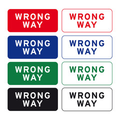 Wrong way sign set