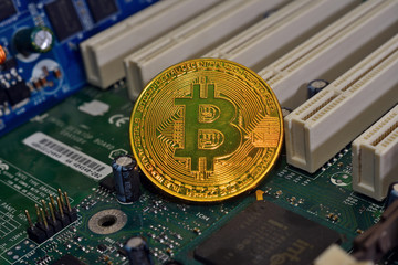 the Litecoin adn Bitcoin coins are decentralized open-source crypto-currency in the background of a...
