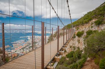 United Kingdom Gibraltar Windsor Suspension Bridge panorama view