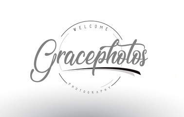 Grace Personal Photography Logo Design with Photographer Name.