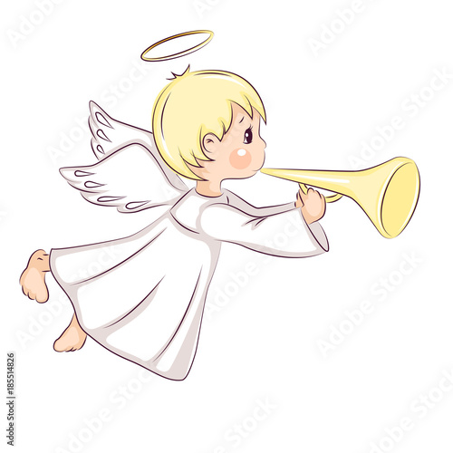 "Cute little Christmas angel. Vector isolated on white "Cute little Christmas angel. Vector isolated on white