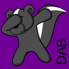 dab dabbing pose skunk kid cartoon in vector format very easy to edit 