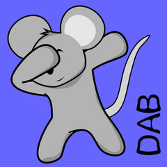 dab dabbing pose mouse kid character cartoon in vector format