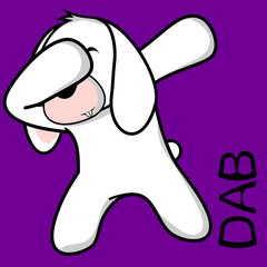 dab dabbing pose bunny kid cartoon in vector format very easy to edit 
