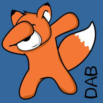Dab Dabbing Pose Fox Kid Cartoon In Vector Format Very Easy To Edit 