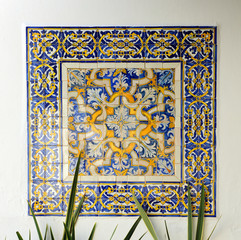 Portuguese tiles in Cathedral of Faro, Algarve, Portugal