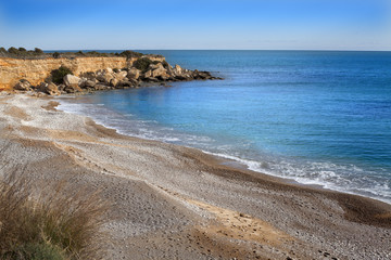 Fototapeta na wymiar Playa Aiguaoliva, Vinaroz, Castellón, España
