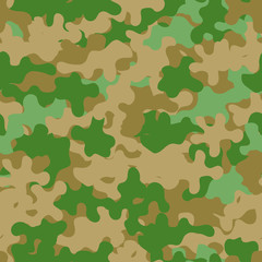 Camouflage pattern seamless background. Animal military camouflage. Abstract seamless pattern for army, hunting, fashion cloth textile. Colorful modern soldier style. Vector militaristic texture.