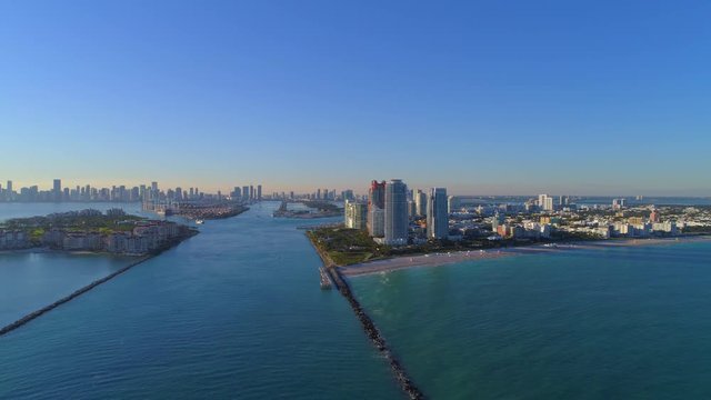Drone aerial cinematic footage Miami Beach commercial use 4k