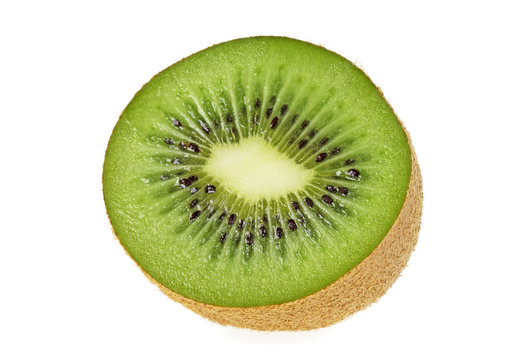 Half of kiwi fruit isolated on white background