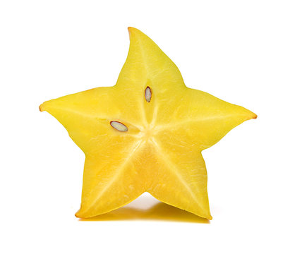 Carambola, star fruit isolated on white background